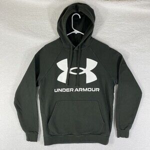Under Armour Sweatshirt Women's S Green Gray‎ ColdGear Pullover Hoodie Spellout